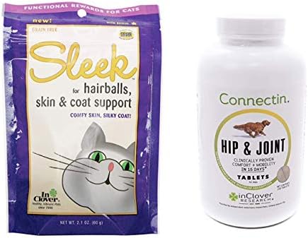 Мека дъвка добавка за котки In Clover Sleek Daily за поддържане на кожата, козината и космени топки (2,1 грама) и таблетированная