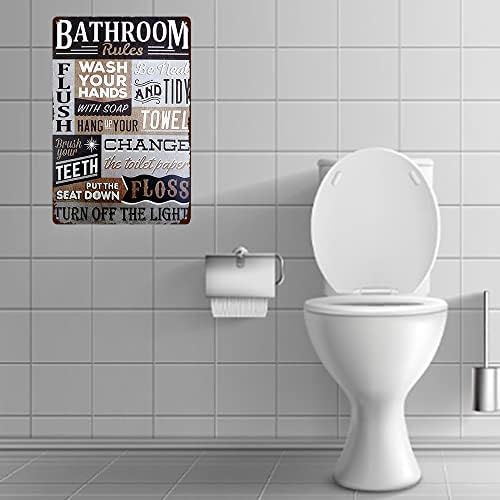 Забавни правила за баня, измийте ръцете си ретро метален знак за Баня, Мивка, Декор за тоалетна, табели за пране, Почивен Начало