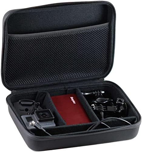 Комбиниран комплект аксесоари за екшън камери Navitech 9 в 1 и здрав сив калъф за съхранение, съвместими с екшън камера Veho