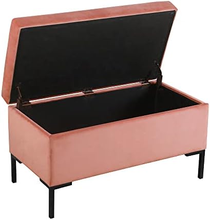 Пейка за съхранение с метално стъбло, Живеейки кърпа HomePop-Руж, Розово Кадифе