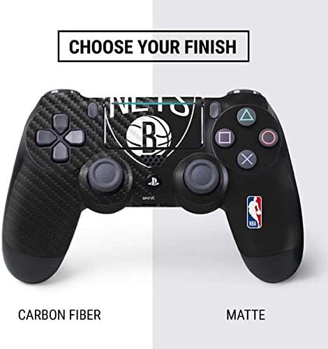Игри кожата Skinit Decal е Съвместим с PS4 Тънък Пакет - Официално Лицензиран Дизайн едър логото на НБА Brooklyn Nets