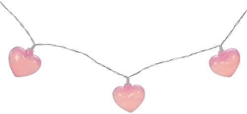 Led Гирлянди под формата на Розово Сърце на 10 Броя в Свети Валентин е 4,5 метра, Прозрачен Проводник