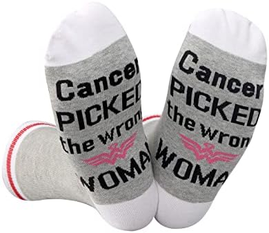 GJTIM 2 Чифта Женски Памучни Чорапи За Лечение на рак на Забавен Рак, Който Сте Избрали, Не Една Жена