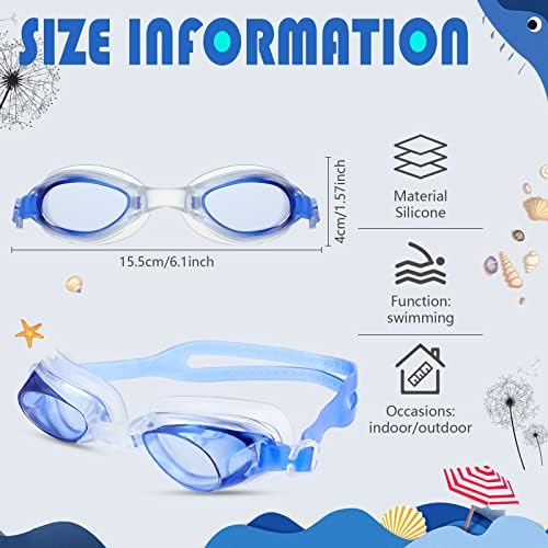 20 Двойки Детски очила за плуване Унисекс на възраст от 4 до 14 години, детски очила за плуване, фарове за Мъгла, не протичат,