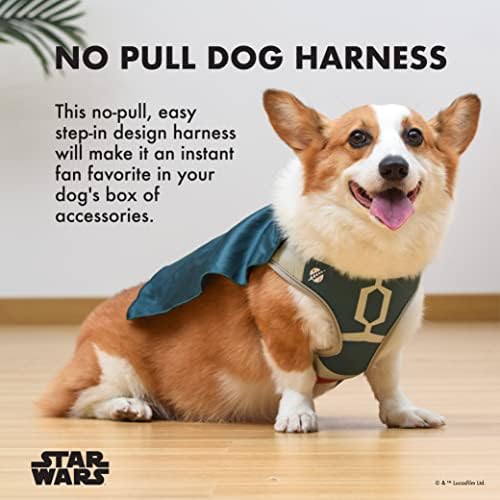 МЕЖДУЗВЕЗДНИ ВОЙНИ за домашни любимци Шлейка за кучета Боба Фет с Нос, Малка (И) | Small Dog Boba Fett Harness