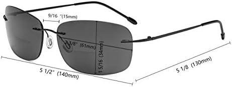 Eyekepper Бифокални очила Без рамки Женски Мъжки Леки Бифокални Ридеры за четене под Слънцето - Сини/ сиви лещи +2,50