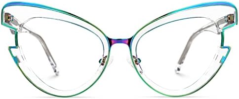 VOOGLAM Oversize Cateye Blue Light Блокер Очила за Жени с Uv Защита Eyestrain Очила Jazzy
