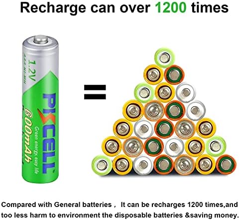 DURNERGY Акумулаторни Батерии тип AAA, 4 опаковки, Акумулаторна Pilas AAA, 1,2 600 mah NiMH с Ниско Саморазрядом, Акумулаторна