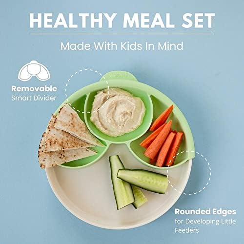 Комплект за здравословно хранене Miniware с табела за сандвичи, разделител и подвижни вендузата за деца - Насърчава самостоятелно