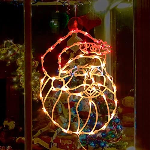 Коледни Светлини Силует на прозореца е 16 инча, опаковки от 2-те Подсвеченных Дядо Коледа и Коледната Елха Коледна