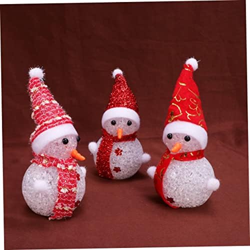 ABOOFAN 3 бр. Коледен Декор Decore LED Снежен човек Миниатюрни Коледни игри на Декорация Светлина Снежен човек Нажежен Снежен
