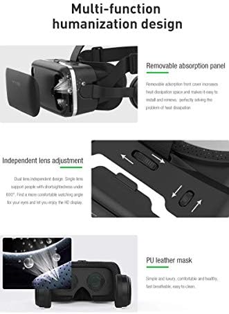 LONGLU Виртуална реалност 3D VR Слушалки Очила за филми и видео игри IMAX, 3D VR Очила, Каски, Съвместими