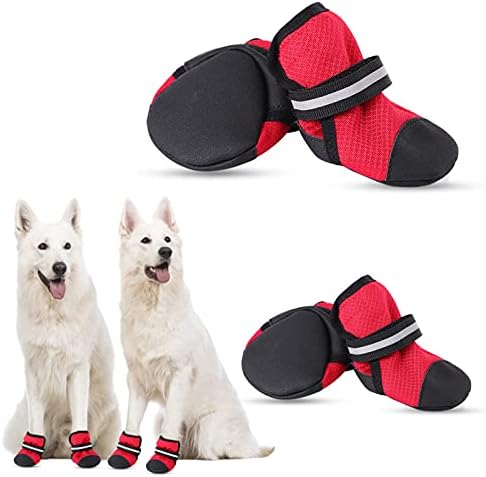 Обувки за кучета KOESON за горещ асфалт, Отразяващи Летни Обувки за кучета Средни и Големи породи, топлинните предпазни,