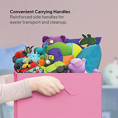 Кутия за играчки за момичета - Органайзер за съхранение на Играчки, Розов Сандък за детски играчки, Кутия за Играчки
