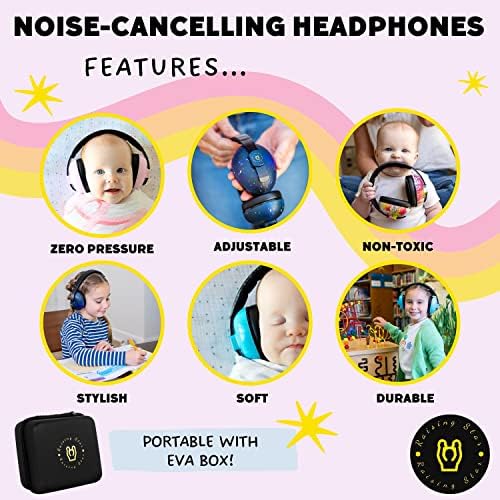 Слушалки със защитата на ушите Raising Star за новородени, бебета и малки деца с шумопотискане, Ушни съединители от 3