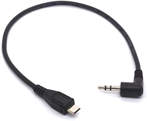 PIIHUSW Ъглов кабел-адаптер 3.5 мм дляМісго USB-Превръщането на 5-контактен конектор Micro USB B в 3 щифта 3,5-мм