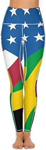 Дамски Панталони За Йога с Висока Талия и Джоб под Флаг на Ямайка, Гамаши За Тренировки