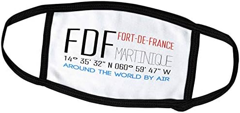 Подарък седалките за лице 3dRose Fort-de-France, Мартиника, Около света със самолет (fc_320404_2)