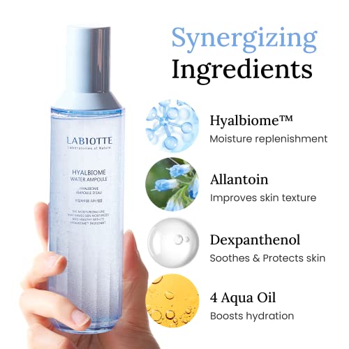 LABIOTTE Hyalbiome Water Ampoule 5,07 Течни унции | Хидратиращ крем за лице с Хиалуронова киселина | Хидратиращ Крем за