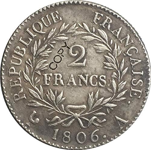 Франция на Наполеон I 1806 A Монети по 2 Франка Копие на Копие на Декорации за Събиране на Подаръци