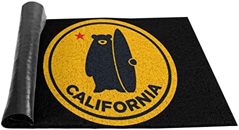 Вратата мат California Surf Bear, Голям 24 * 16 Инча, Подложка за вътрешна и Външна употреба, Нескользящий Подложка