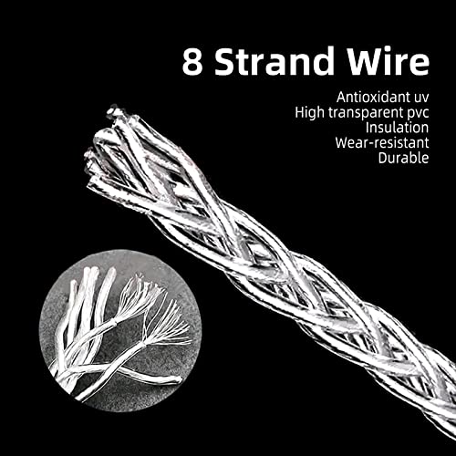 Аудио кабел UVOOI 3,5 мм Кабел Aux Cord за Стереоразъема 3 фута (C8 с 8 Сердечниками в Оплетке от Сребърно-Медна