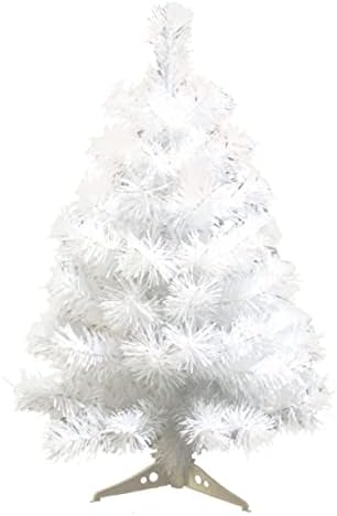 Коледен Декор SEWACC Реалистична Коледно Дърво Пластмасовата Коледна Елха Украсена с Бели Декорации Малка Коледна Елха