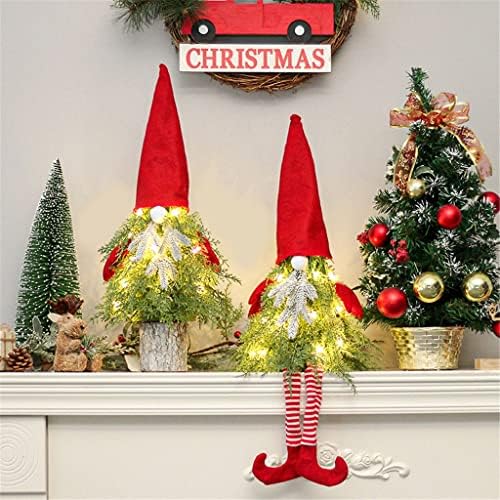 GANFANREN 2 бр. Коледна елха led Старецът Мини Коледно Дърво, Коледна Украса за Дома на масата Коледна украса (Цвят: