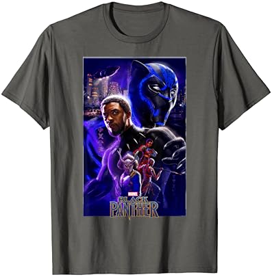 Тениска с Лилаво Постером филма на Marvel Черната Пантера Ваканда Тениска