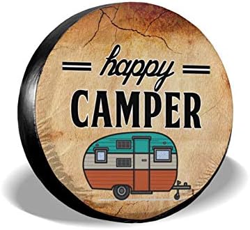 Калъф за гуми NELife Happy Camper Къмпинг Калъф за колела от полиестер, Годни за Пиене, Универсални Капаци за колелата, Мощен