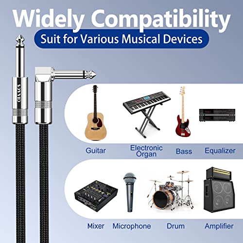 Китара кабел Sovvid, Кабел, Професионален Инструментален кабел, Кабел за усилвател за електрическа китара, Подобрена версия,