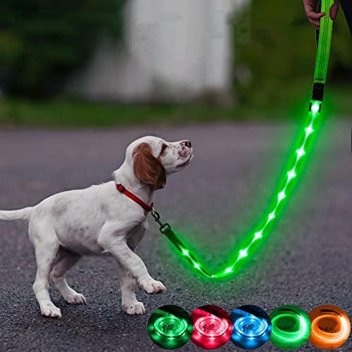 Отразяваща led каишка за кучета Candofly - Светещи в Тъмното Каишка за Кучета с подсветка, Каишки за домашни любимци