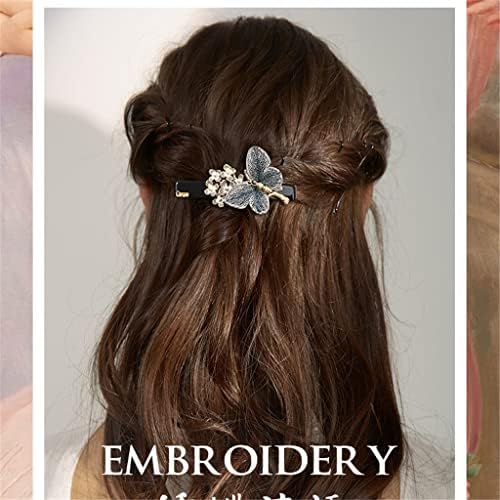 GPPZM Бродирана Пеперуда на Цвете Шнола за коса в задната част На главата на Женската Прическа за Пролетно