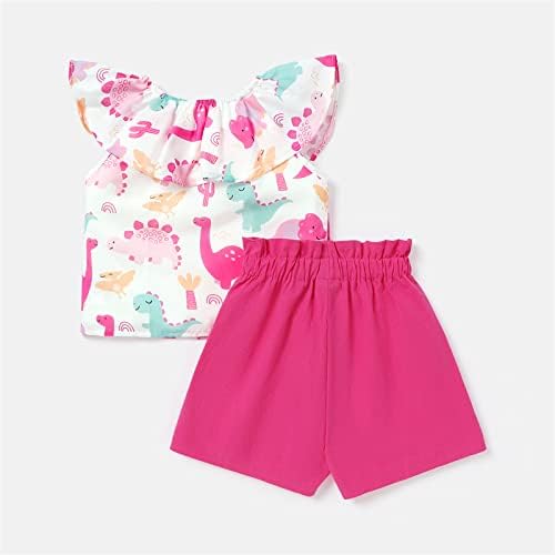 PATPAT/ Дрехи за малките момичета, Тениска с къс ръкав, Отгоре и кратък комплект с лък, Сладък костюми за малките момичета