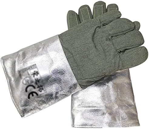 Заваръчни Ръкавици Q-FFL, Защитен От ухапване Ръкавици, Изолационни Ръкавици от Алуминиево Фолио за Металургията, Печки, барбекюта