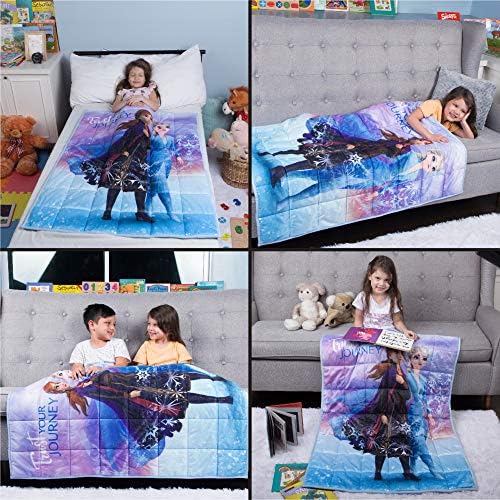 Детско спално Бельо Nina Супер Меко Плюшевое Утяжеленное одеяло, 36 инча x 48 инча 4,5 килограма, Disney Frozen 2