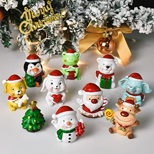 Коледни Декорации от смола BINGDONGA, Украса за дома, Настолни Кукли с малки животни, Коледни украси, Извънгабаритни