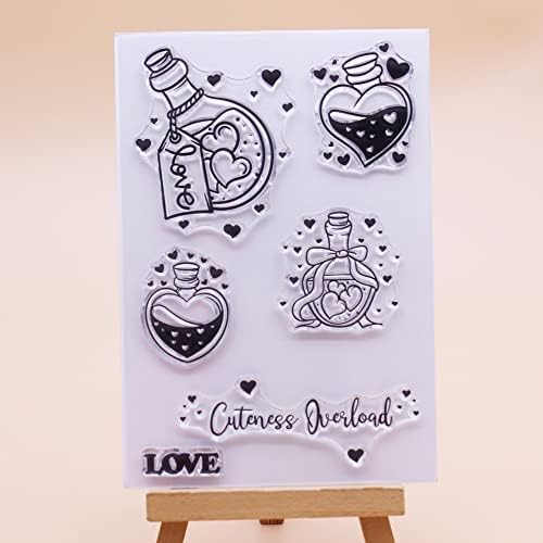 CHICNIQ Cuteness Overload Бутилки във формата на Сърце Прозрачен Лист Печати за Направата на Картички и Scrapbooking
