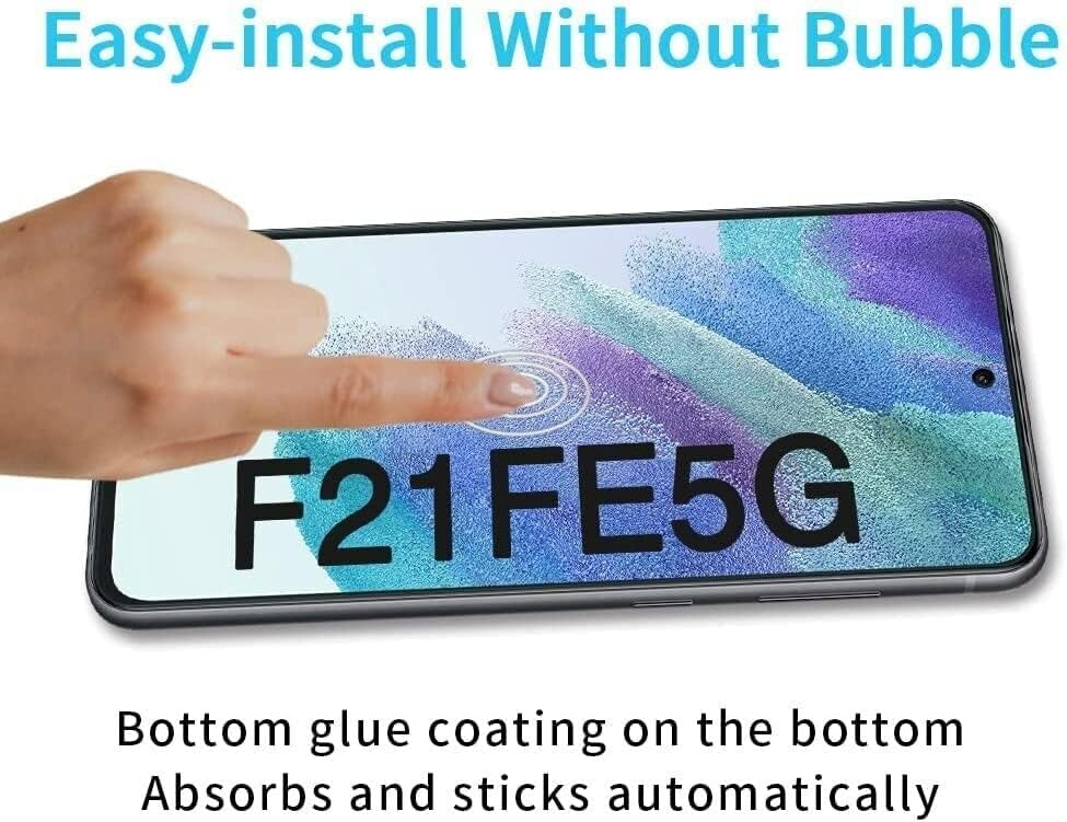 [Комплект от 2] Защитен слой от закалено стъкло Samsung Galaxy S21 FE 5G [Без мехурчета] [HD] [Съвместима с калъф за мобилен