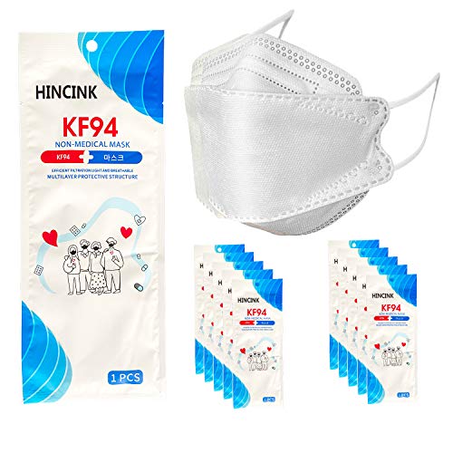 [10 x] Маска HINCINK Kf94 [В индивидуална опаковка] Унисекс, 4-слойная защитна маска, сгъване в три слоя, Сертифицирана