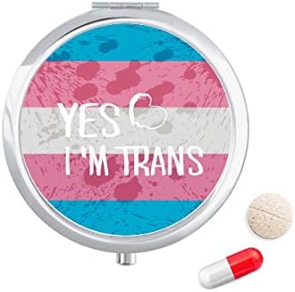 Да, аз съм Транс-ЛГБТ Поддръжка Калъф За Хапчета в Джоба Кутия За Съхранение на Лекарства Контейнер-Опаковка