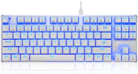Ръчна детска Клавиатура EagleTec KG061-BR със синя led подсветка, нисък профил Ръчна Детска Клавиатура за геймъри, 87 Клавиши,