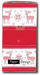 Коледни и празнични носни кърпи - 12 Опаковки (с елени)