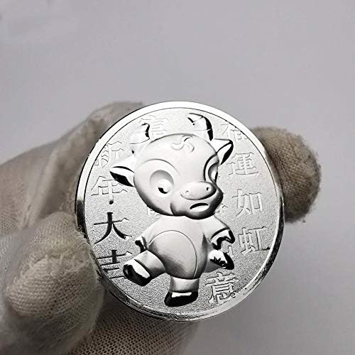 Нова година Малък Подарък-Метална Играчка на върха на пръста си 属 牛 生 Lucky Coins 2021 Oxful сребърно покритие Мемориал Колекция