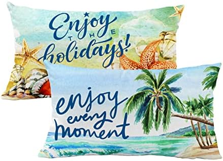Летните Калъфки Enjoy Holiday Декоративни Калъфки за възглавници Ocean Beach Калъфки 12x20 за Вътрешно Външно разтегателни