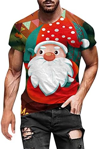 ZDDO Коледни мъжки тениски Solider с къс ръкав, Забавни Коледни тениски с Принтом Дядо Коледа, Спортни плътно Прилепнали