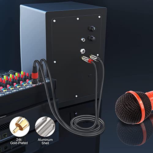 Кабел BOIOT RCA-XLR, Двойна Plug RCA-Двойна Съединители XLR, аудио кабел Hi-Fi 5 ФУТА от 2 штекеров XLR до 2 штекеров RCA, Тел