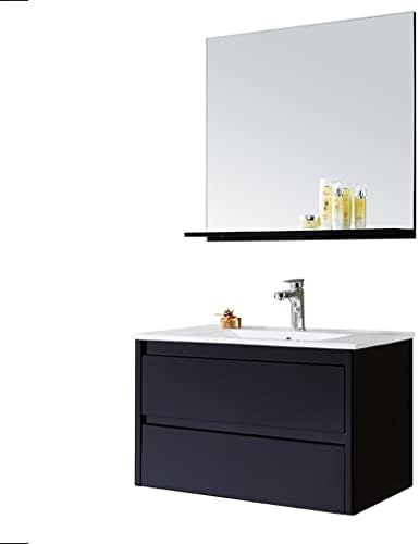 n/a E1 MDF Огледален Шкаф за Баня с 2 Чекмеджета Висящ Шкаф За Баня, Мебели за Дома
