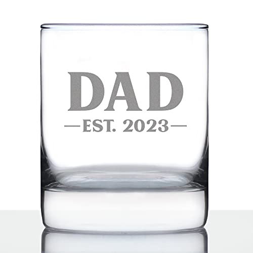 Dad Est 2023 - Нов Подарък за родителите под формата на Чаши за уиски Father Whiskey Rocks Първия Път Чаши