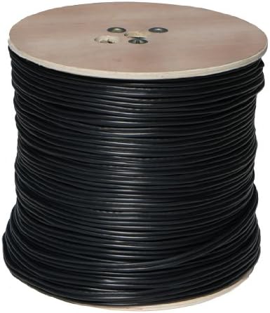 Сиамски кабел Cop Security 95S-1000B RG59 с храненето 18/2 и ПРЕНОС на ДАННИ 24/2, 1000 фута (черен)